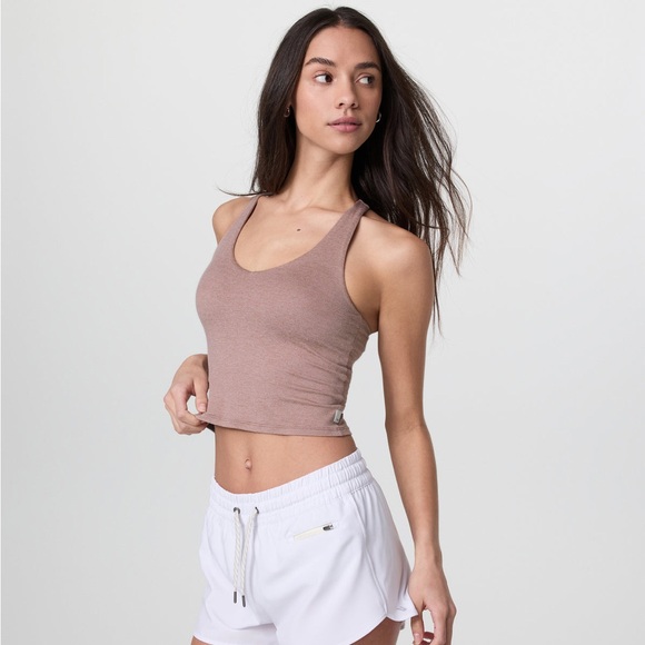 Vuori Tops - Vuori Halo Performance Crop 2.0 Zion Rose Heather